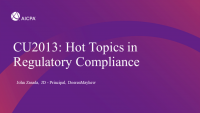 Hot Topics in Regulatory Compliance