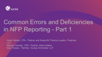 Common Errors and Deficiencies in NFP Reporting - Part 1 icon