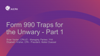 Form 990 Traps for the Unwary - Part 1