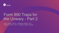 Form 990 Traps for the Unwary - Part 2