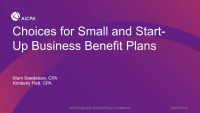 Choices for Small and Start-up Business Benefit Plans