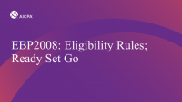 Eligibility Rules; Ready Set Go