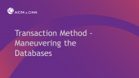 Transaction Method - Maneuvering the Databases