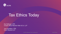 What's Happening in the Tax Ethics Arena?