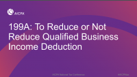 199A: To Reduce or Not Reduce Qualified Business Income Deduction icon