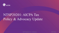 AICPA Tax Policy & Advocacy Update
