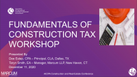 Construction Fundamentals of Tax