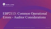 Common Operational Errors - Auditor Considerations