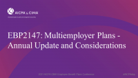 Multiemployer Plans - Annual Update and Considerations