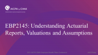 Understanding Actuarial Reports, Valuations and Assumptions