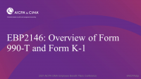 Overview of Form 990-T and Form K-1
