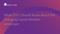 What CFO’s Should Know About the Changing Capital Markets Landscape