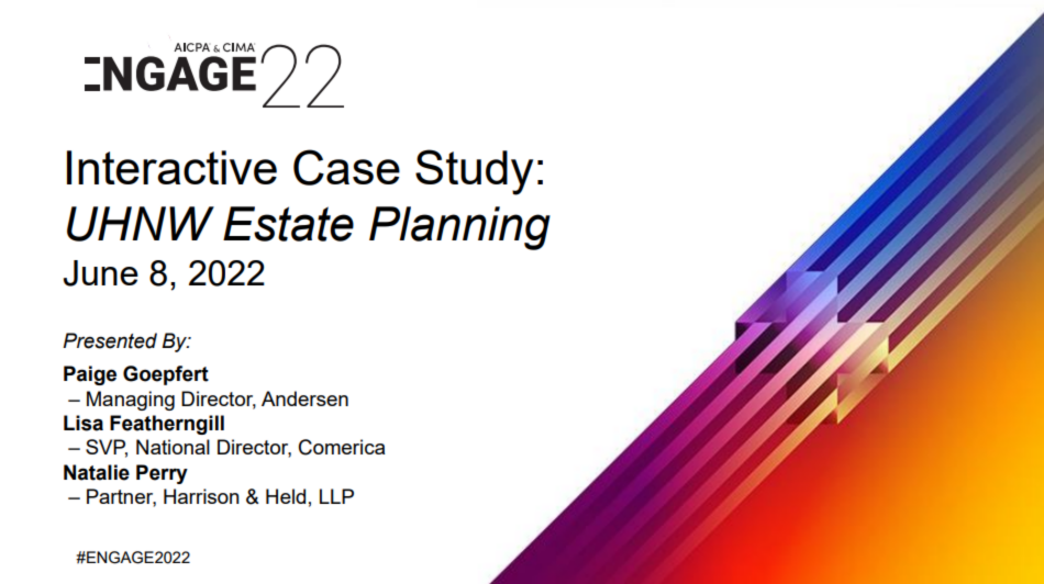 Interactive Case Study: UHNW Estate Planning (PFP, EST, TAX)