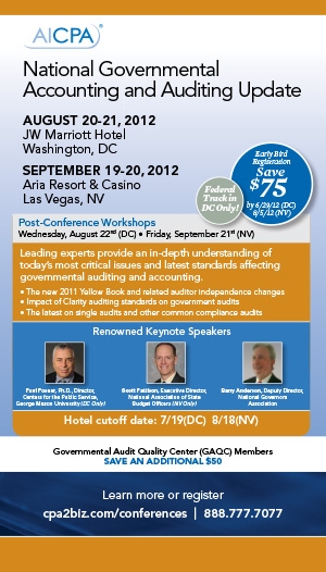 AICPA National Governmental Accounting and Auditing Update Conference West 2012 icon