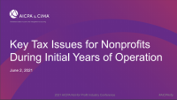 Key Tax Issues for Nonprofits During Initial Years of Operation icon