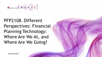 PFP2108. Different Perspectives: Financial Planning Technology: Where are we at, and where are we going?