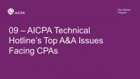 AICPA Technical Hotline's Top A&A Issues Facing CPAs