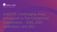 Challenging Areas Introduced in The Compliance Supplements - 2020, 2020 Addendum, and 2021 (Repeated in Session 2117) icon