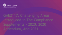 Challenging Areas Introduced in The Compliance Supplements - 2020, 2020 Addendum, And 2021 (Repeat of Session 2107) icon