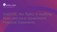Hot Topics in Auditing State and Local Government Financial Statements