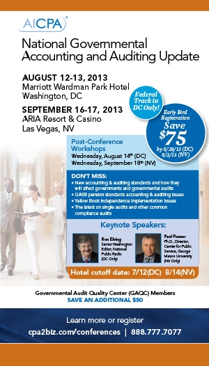 AICPA National Governmental Accounting and Auditing Update Conference West 2013 icon