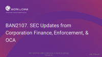 SEC Updates from Corporation Finance, Enforcement, & OCA