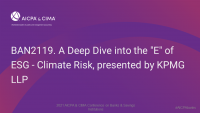 A Deep Dive into the "E" of ESG - Climate Risk, presented by KPMG LLP