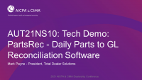 Tech Demo: PartsRec - Daily Parts to GL Reconciliation Software icon