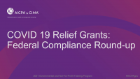 COVID-19 Relief Grants: Federal Compliance Round-up
