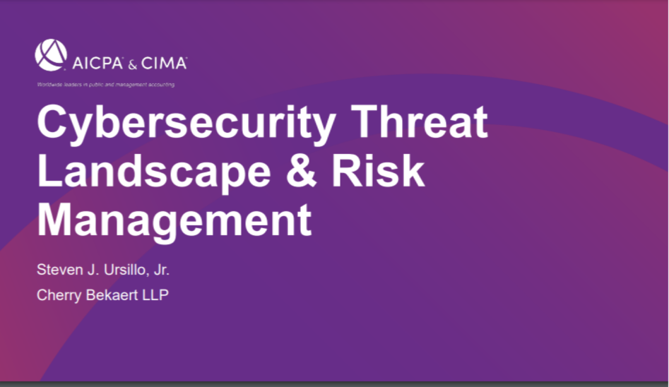 Cybersecurity Threat Landscape & Risk Management