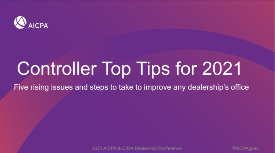 Controller Top Tips for 2021