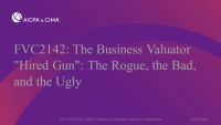 The Business Valuator "Hired Gun": The Rogue, the Bad, and the Ugly