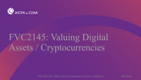 Valuing Digital Assets / Cryptocurrencies