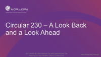 Circular 230: a Look Back and a Look Ahead