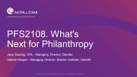 What's Next for Philanthropy
