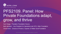 Panel: How Private Foundations adapt, grow, and thrive