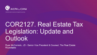Real Estate Tax Legislation: Update and Outlook