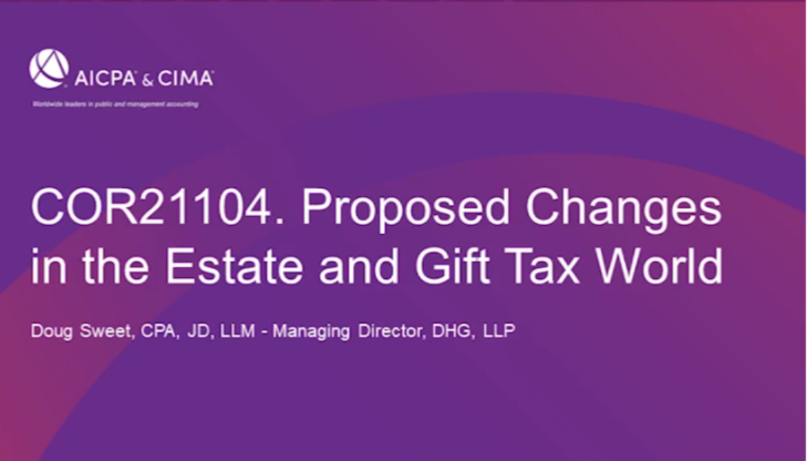 Proposed Changes in the Estate and Gift Tax World (Pre-conference workshop - additional fee) icon