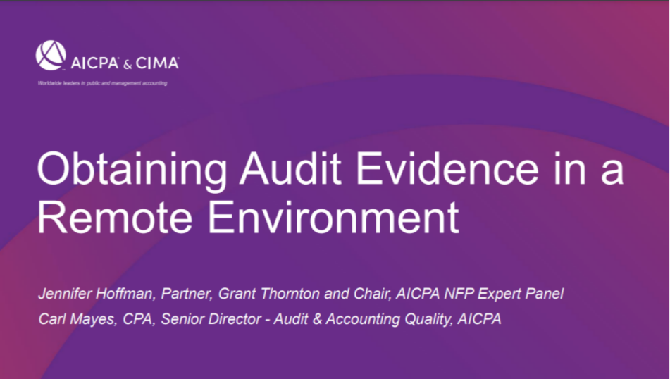 Obtaining Audit Evidence in a Remote Environment