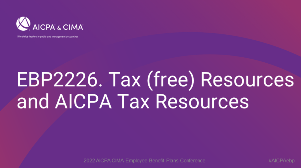 Tax (free) Resources and AICPA Tax Resources