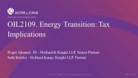 Energy Transition: Tax Implications