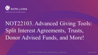 Advanced Giving Tools: Split Interest Agreements, Trusts, Donor Advised Funds, and More! icon