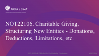 Charitable Giving, Structuring New Entities - Donations, Deductions, Limitations, etc. icon