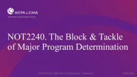 The Block & Tackle of Major Program Determination