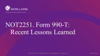 Form 990-T: Recent Lessons Learned