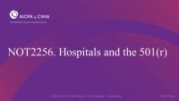 Hospitals and the 501(r)