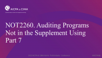 Auditing Programs Not in the Supplement Using Part 7