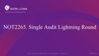 Single Audit Lightning Round