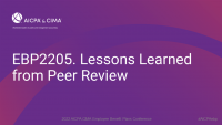 Lessons Learned from Peer Review