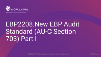 New EBP Audit Standard (AU-C Section 703) Part I icon